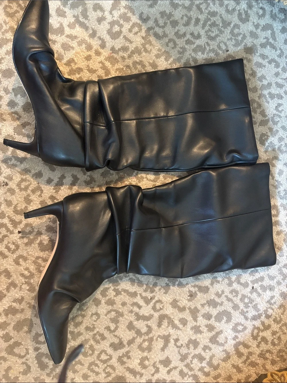 Marc Fisher Black Over-the-Knee Pointed-Toe Stiletto Boots